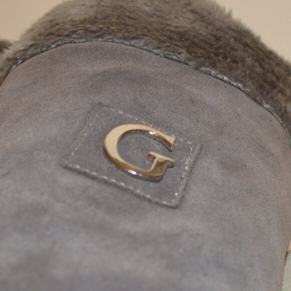 Guess Gray Suede Leather High Boots Wedge Heels Possibly Size 8 1/2 - Picture 7 of 9